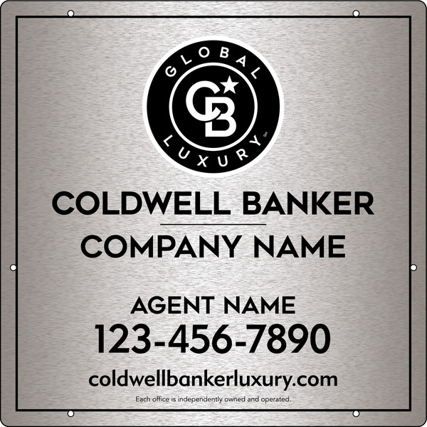 Agent Hanging Sign Panel, 24"H X 24"W, 3mm Brushed Aluminum Composite