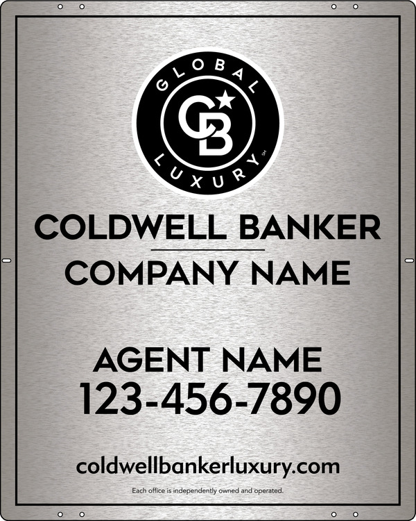Agent Sign Panel, 30"H X 24"W, 3mm Brushed Aluminum Composite