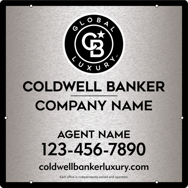 Agent Hanging Sign Panel, 24"H X 24"W, 3mm Brushed Aluminum Composite