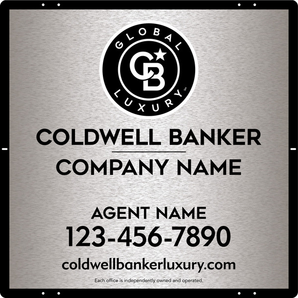 Agent Sign Panel, 24"H X 24"W, 3mm Brushed Aluminum Composite