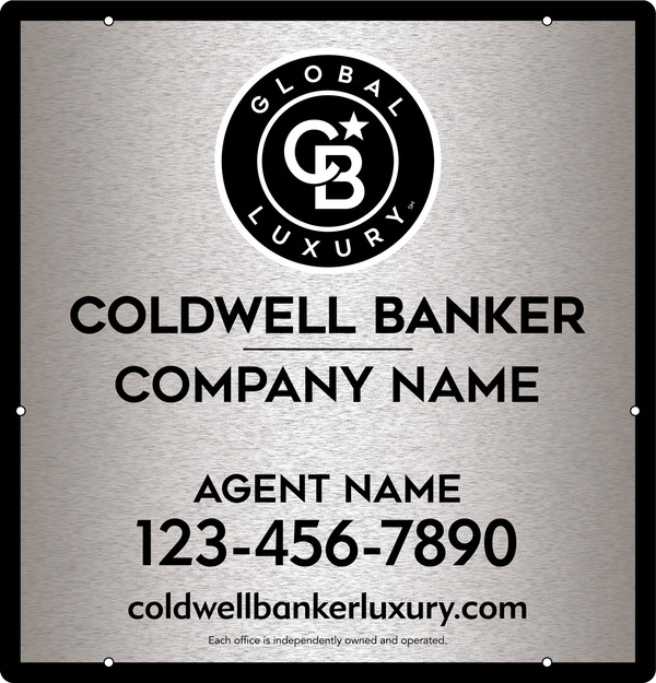 Agent Hanging Sign Panel, 25"H X 24"W, 3mm Brushed Aluminum Composite