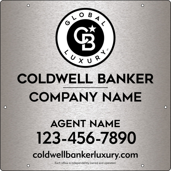Agent Hanging Sign Panel, 24"H X 24"W, 3mm Brushed Aluminum Composite