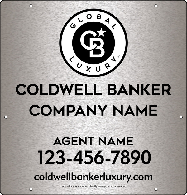 Agent Hanging Sign Panel, 25"H X 24"W, 3mm Brushed Aluminum Composite