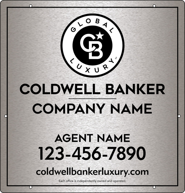 Agent Hanging Sign Panel, 25"H X 24"W, 3mm Brushed Aluminum Composite