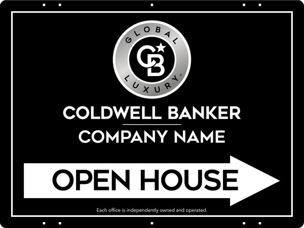 Directional Office Open House Sign Panel, 18"H X 24"W, Steel