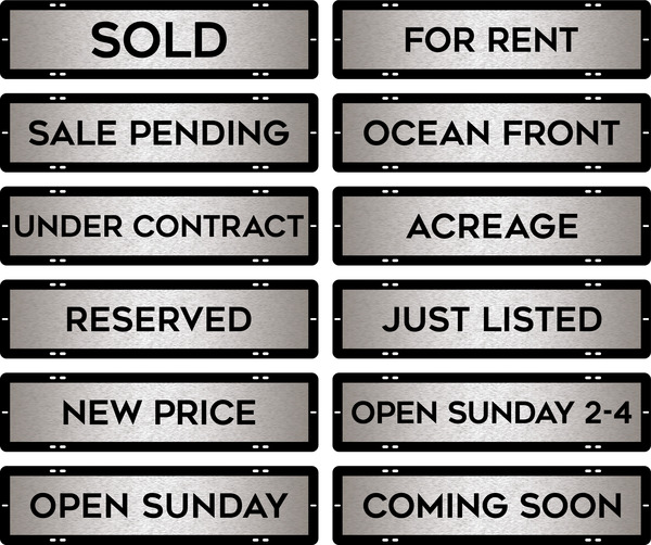 Coldwell Banker NRT Chicago Message Sign Riders, 6"h x 24"w, 3MM Brushed Aluminum Composite