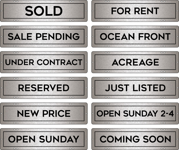 Coldwell Banker NRT Chicago Message Sign Riders, 6"h x 24"w, 3MM Brushed Aluminum Composite