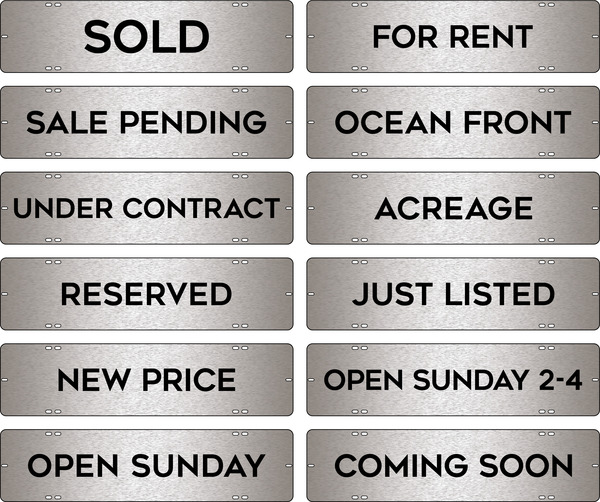 Coldwell Banker NRT Chicago Message Sign Riders, 6"h x 24"w, 3MM Brushed Aluminum Composite