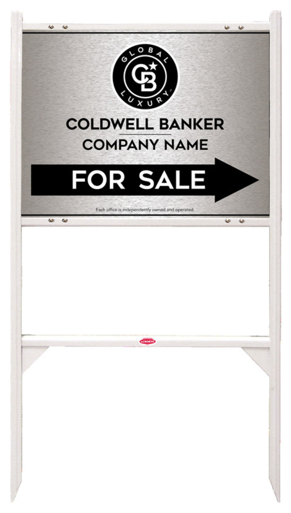 Angle Iron Frame And Office For Sale Sign Panel Unit, 18"H X 24"W, Brushed Aluminum Composite