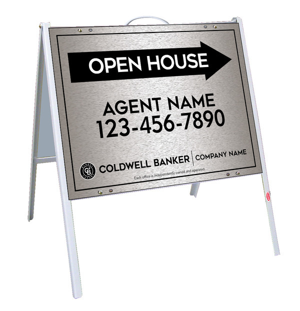 A-Frame And Agent Open House Sign Panel Unit, 18"H X 24"W, .050 Poly