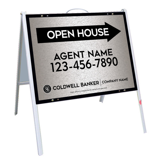A-Frame And Agent Open House Sign Panel Unit, 18"H X 24"W, .050 Poly
