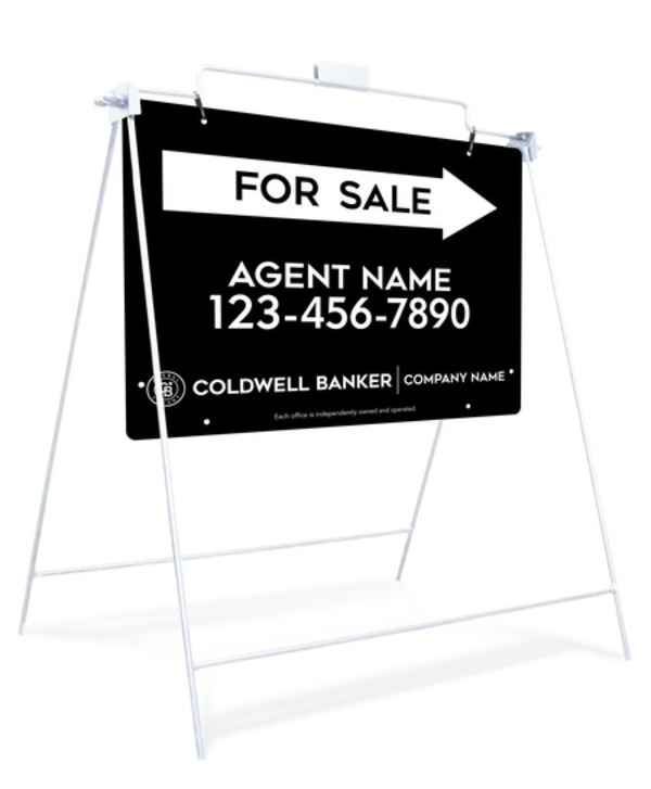 Swinging A-Frame And Agent For Sale Sign Panel Unit, 18"H X 24"W, Steel