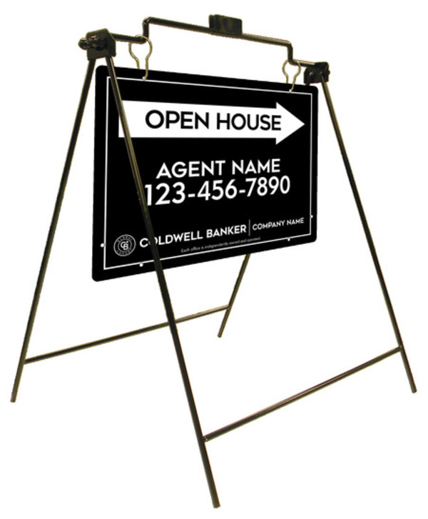 Swinging A-Frame And Agent Open House Sign Panel Unit, 18"H X 24"W, Steel