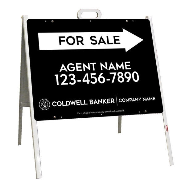 A-Frame And Agent For Sale Sign Panel Unit, 18"H X 24"W, Steel