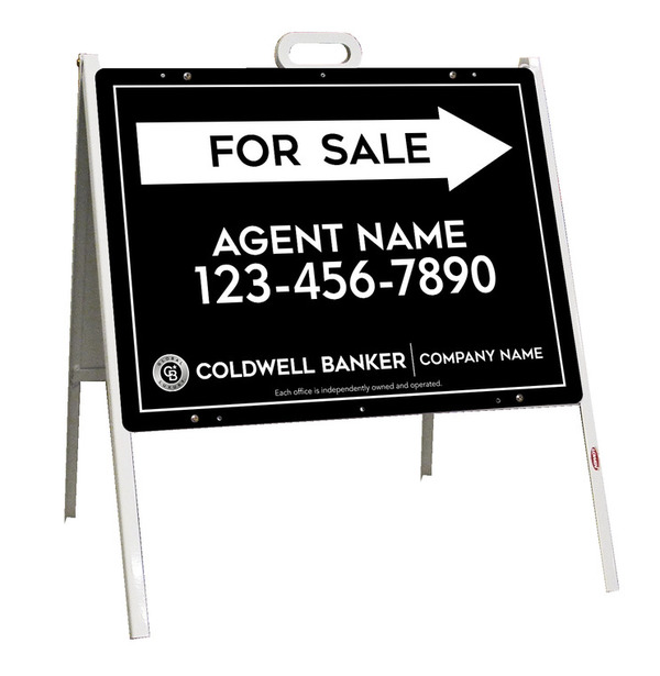 A-Frame And Agent For Sale Sign Panel Unit, 18"H X 24"W, Steel