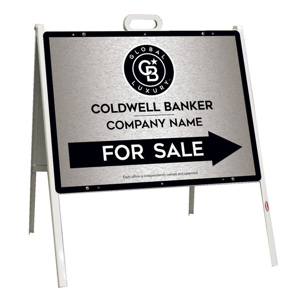 Angle Iron Frame And Office For Sale Sign Panel Unit, 18"H X 24"W, Brushed Aluminum Composite
