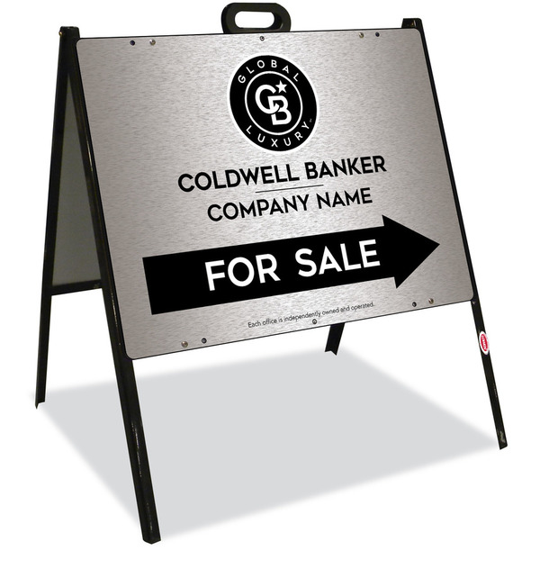 A-Frame And Office For Sale Sign Panel Unit, 18"H X 24"W, Brushed Aluminum Composite