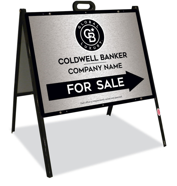 A-Frame And Office For Sale Sign Panel Unit, 18"H X 24"W, Brushed Aluminum Composite