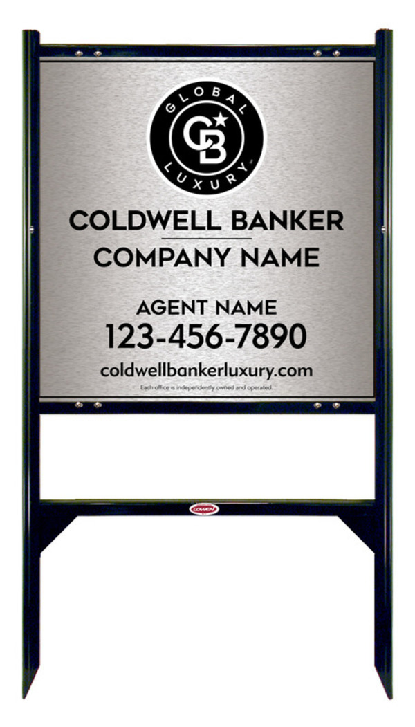 Angle Iron Frame And Agent Sign Panel Unit, 24"H X 24"W, Brushed Aluminum Composite