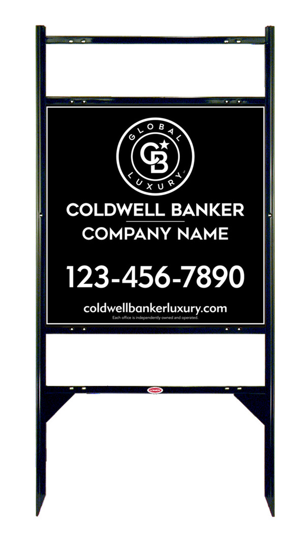 Angle Iron Frame W/ 2 Rider Inserts And Reflective Office Sign Panel Unit, 24"H X 24"W, .040 Aluminum