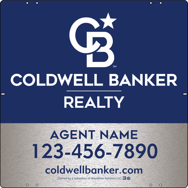 Agent Sign Panel, 24"H X 24"W, 3mm Brushed Aluminum Composite