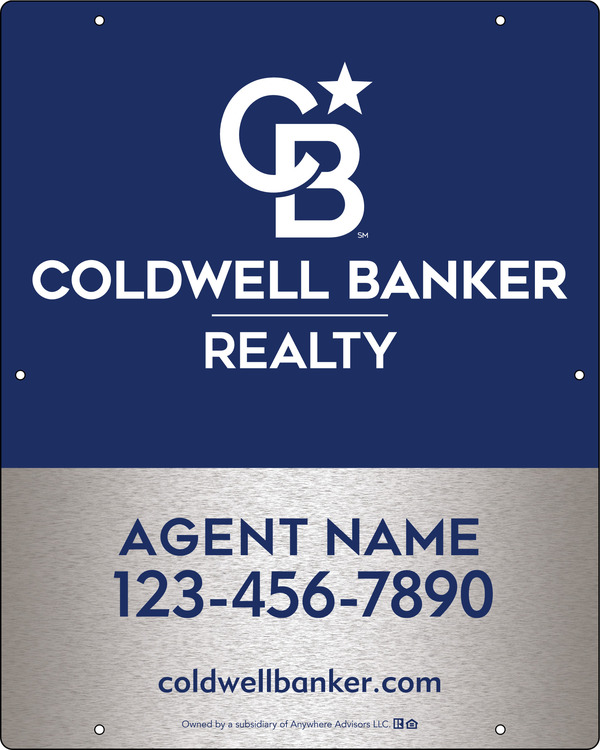 Agent Hanging Sign Panel, 30"H X 24"W, 3mm Brushed Aluminum Composite