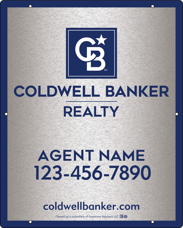 Agent Hanging Sign Panel, 30"H X 24"W, 3mm Brushed Aluminum Composite