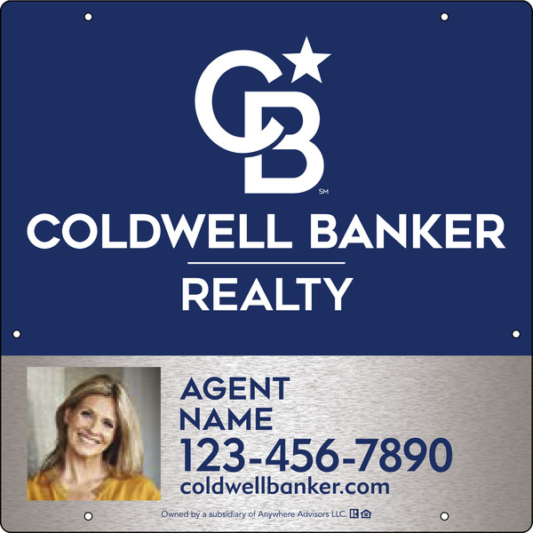 Agent Photo Hanging Sign Panel, 24"H X 24"W, 3mm Brushed Aluminum Composite