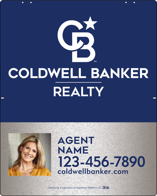 Agent Photo Sign Panel, 30"H X 24"W, 3mm Brushed Aluminum Composite