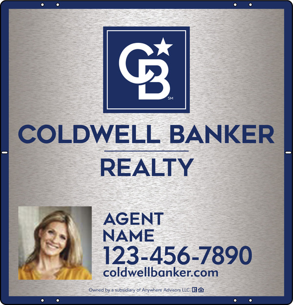 Agent Photo Sign Panel, 25"H X 24"W, 3mm Brushed Aluminum Composite