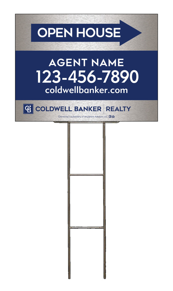 Wire H-Stake And Agent Open House Sign Panel Unit, 18"H X 24"W, 4mm Corrugated