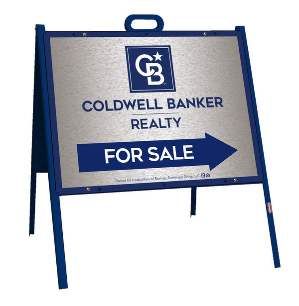 A-Frame And Office For Sale Sign Panel Unit, 18"H X 24"W, Brushed Aluminum Composite