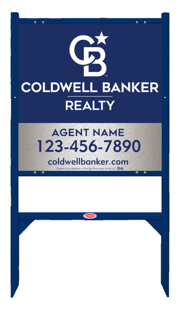 Angle Iron Frame And Agent Sign Panel Unit, 24"H X 24"W, Brushed Aluminum Composite