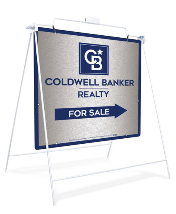 Swinging A-Frame And Office For Sale Sign Panel Unit, 24"H X 24"W, Brushed Aluminum Composite