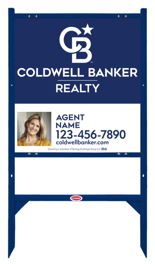 Angle Iron Frame And Agent Photo Sign Panel Unit, 25"H X 24"W, Poly