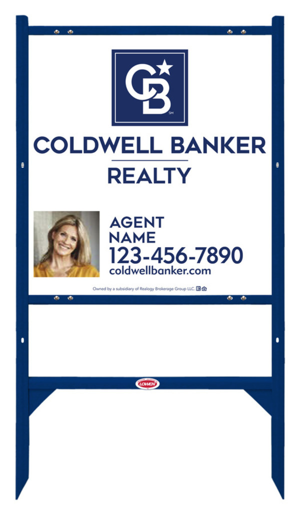 Angle Iron Frame And Agent Photo Sign Panel Unit, 25"H X 24"W, Poly