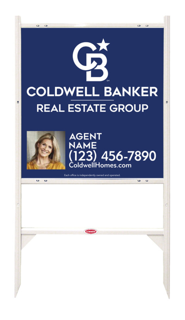 Angle Iron Frame And Agent Photo Sign Panel Unit, 25"H X 24"W, Steel