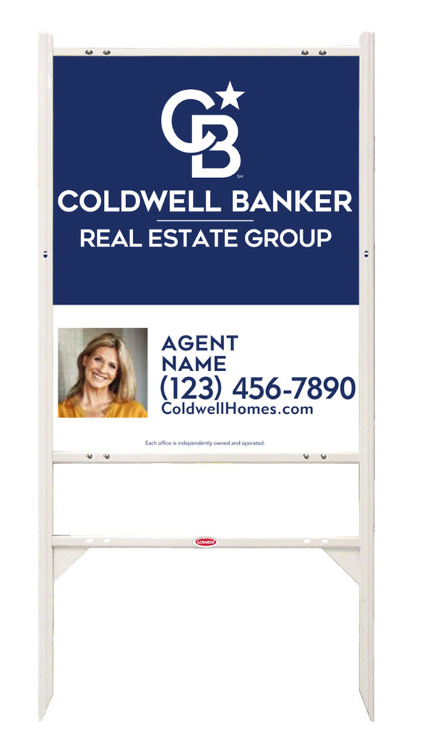Angle Iron Frame And Agent Photo Sign Panel Unit, 30"H X 24"W, Steel