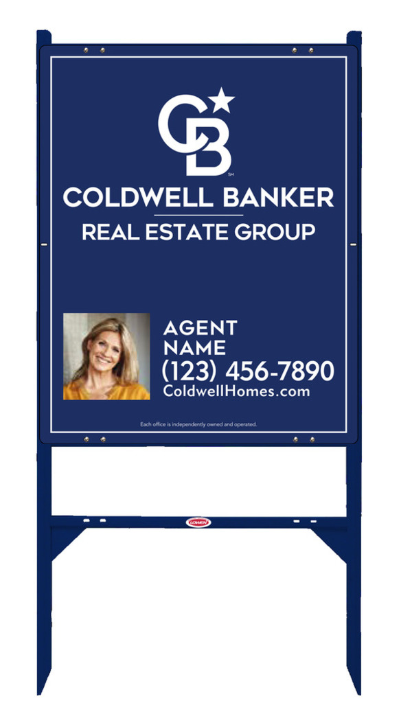 Angle Iron Frame And Agent Photo Sign Panel Unit, 30"H X 24"W, Steel