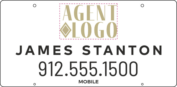Hanging Agent Logo Centric Sign Rider, 12"H X 24"W, 3mm Aluminum Composite