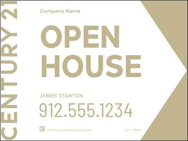 Directional Open House Sign Panel, Corrugated 4mm, 18"H X 24"W
