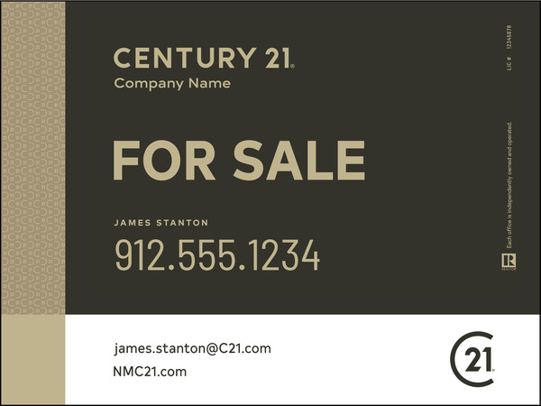 Directional For Sale Sign Panel, Corrugated 4mm, 18"H X 24'W