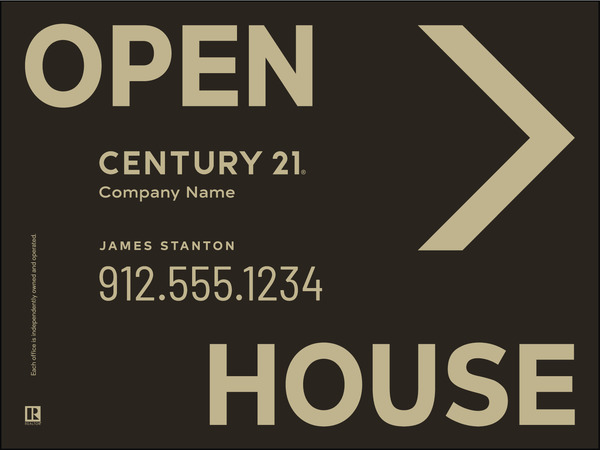 Directional Open House Sign Panel, Corrugated 4mm, 18"H X 24"W