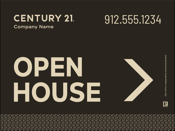 Directional Open House Sign Panel, Corrugated 4mm, 18"H X 24"W