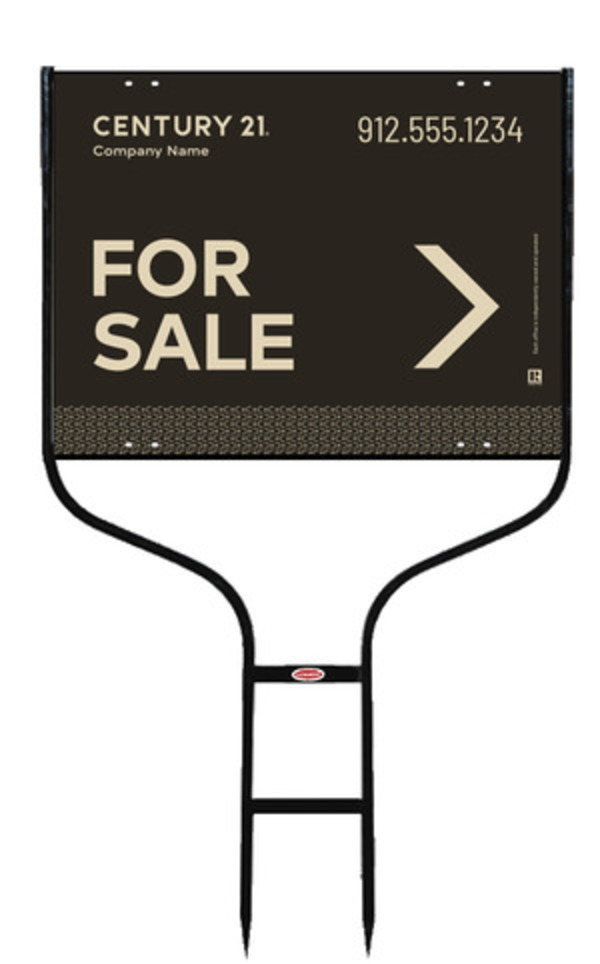 Round Rod Frame And Sign Panel Unit, 18"H X 24"W