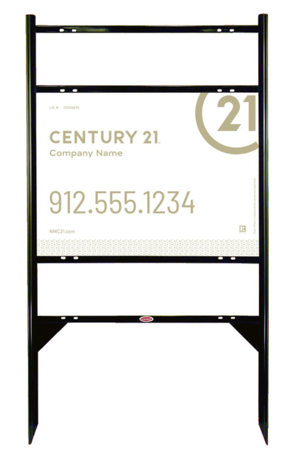 Century 21 Angle Iron Frame With Two Rider Inserts And Sign Panel