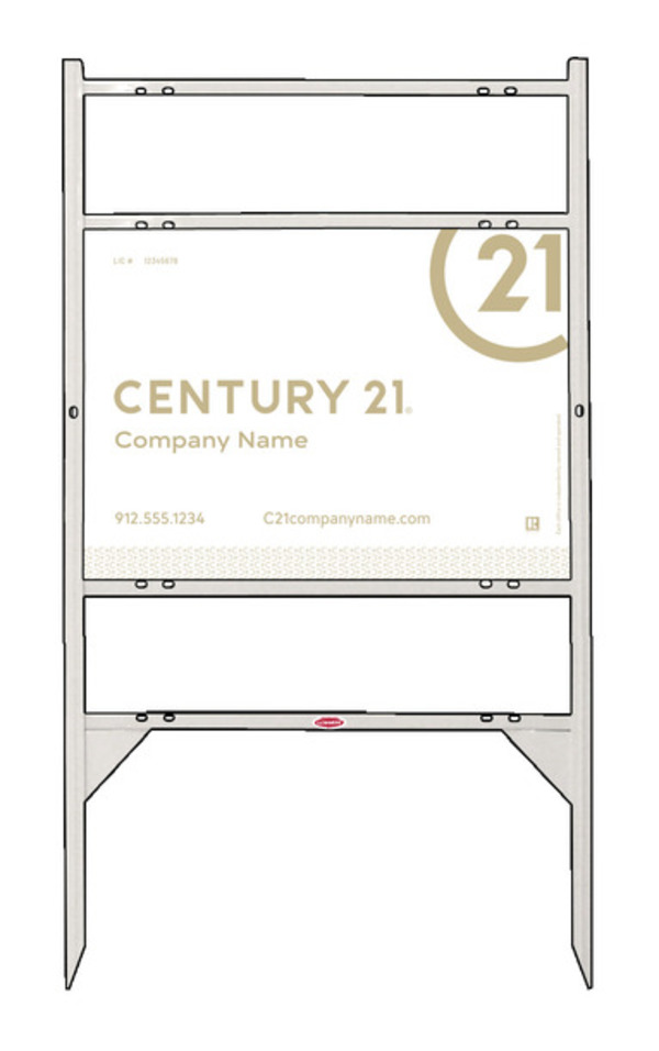 Angle Iron Frame With Two Rider Inserts And Sign Panel Unit, 18"H X 24"W