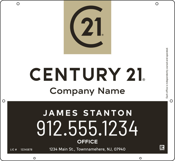 Hanging Agent Sign Panel, 22"H X 24"W, Steel