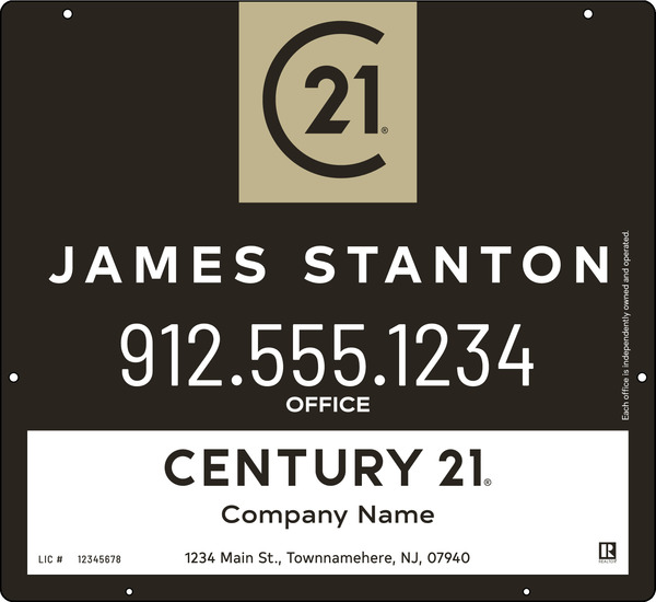 Hanging Agent Centric Sign Panel, 22"H X 24"W, 3mm Aluminum Composite