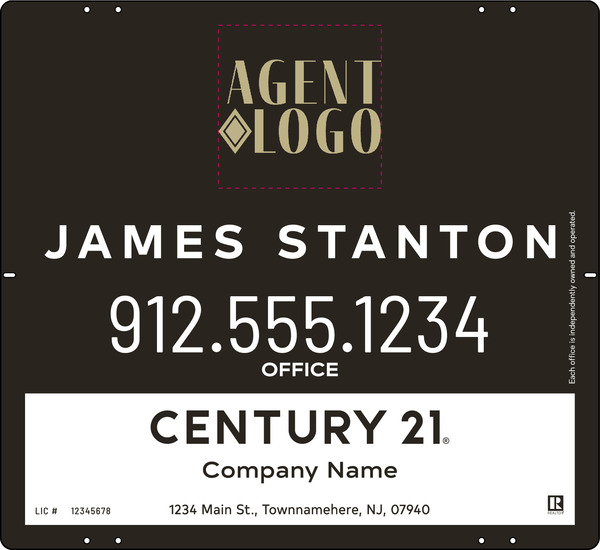 Agent Logo Centric Sign Panel, 22"H X 24"W, 3mm Aluminum Composite